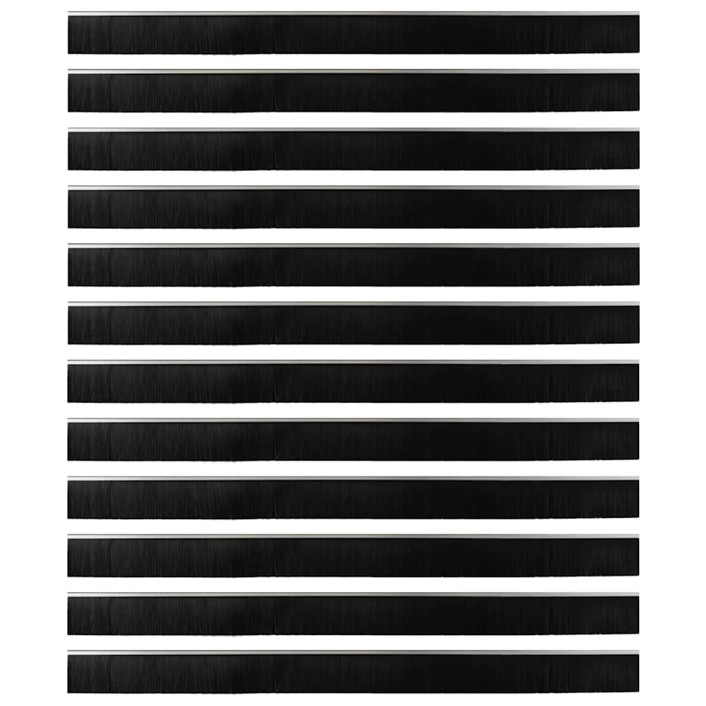 vidaXL Σφραγίδες πόρτας με βούρτσες που προσαρτώνται 12 pcs Ασημί