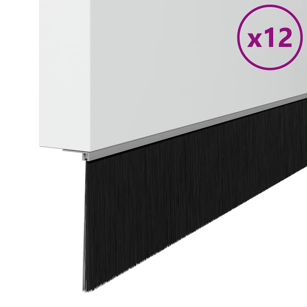 vidaXL Σφραγίδες πόρτας με βούρτσες που προσαρτώνται 12 pcs Ασημί