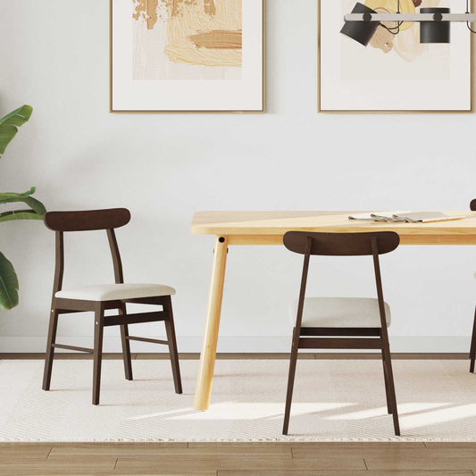 vidaXL Καρέκλα τραπεζαρίας 2 pcs Ανοιχτό Καφέ και Ανοιχτό