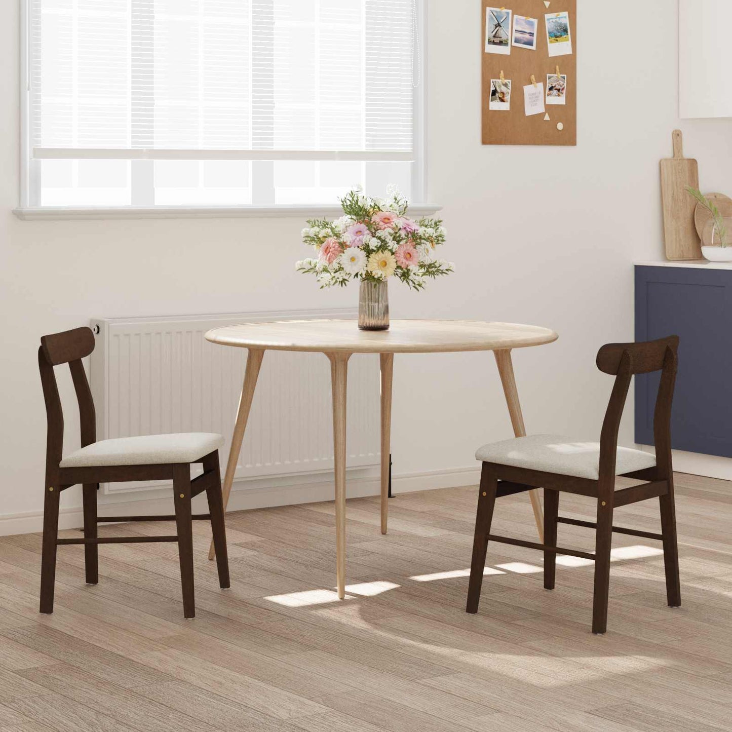 vidaXL Καρέκλα τραπεζαρίας 2 pcs Ανοιχτό Καφέ και Ανοιχτό