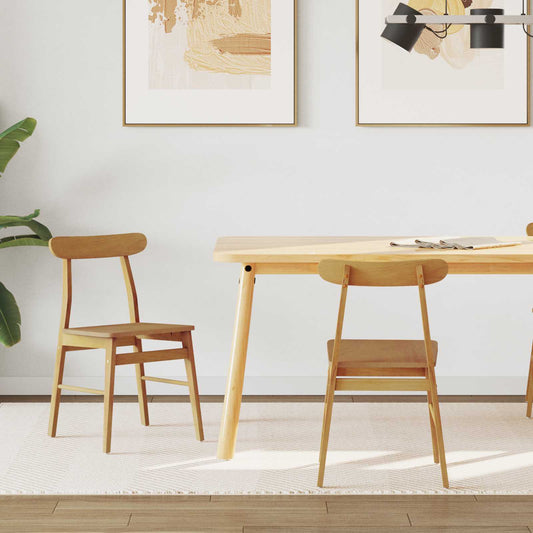 vidaXL Καρέκλα τραπεζαρίας 2 pcs Φυσικό Στερεό ξύλο