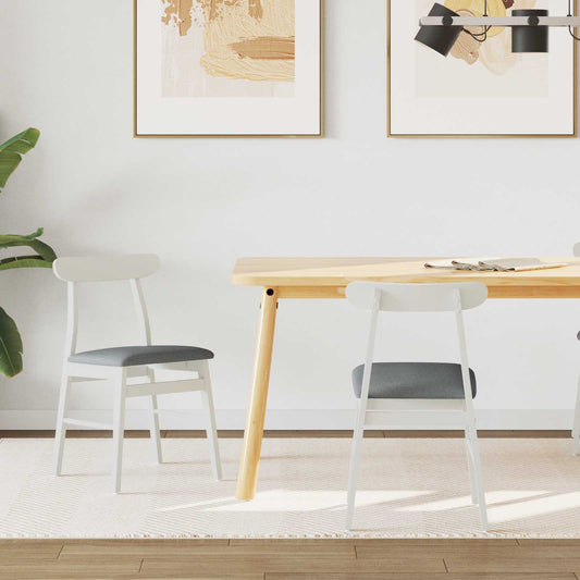 vidaXL Καρέκλα τραπεζαρίας 2 pcs Λευκό και Γκρι Στερεό ξύλο