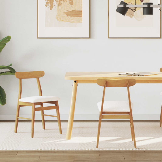 vidaXL Καρέκλα τραπεζαρίας 2 pcs Φυσικό και Ανοιχτό