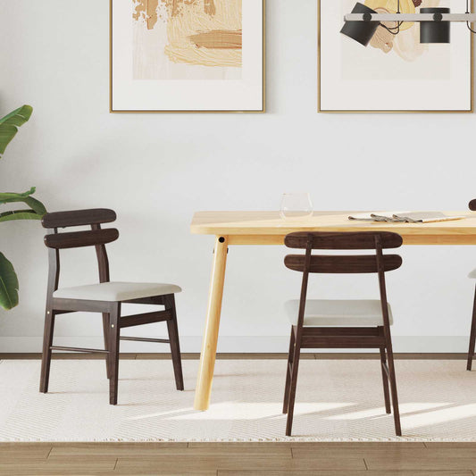 vidaXL Καρέκλα τραπεζαρίας 2 pcs Ανοιχτό Καφέ και Ανοιχτό