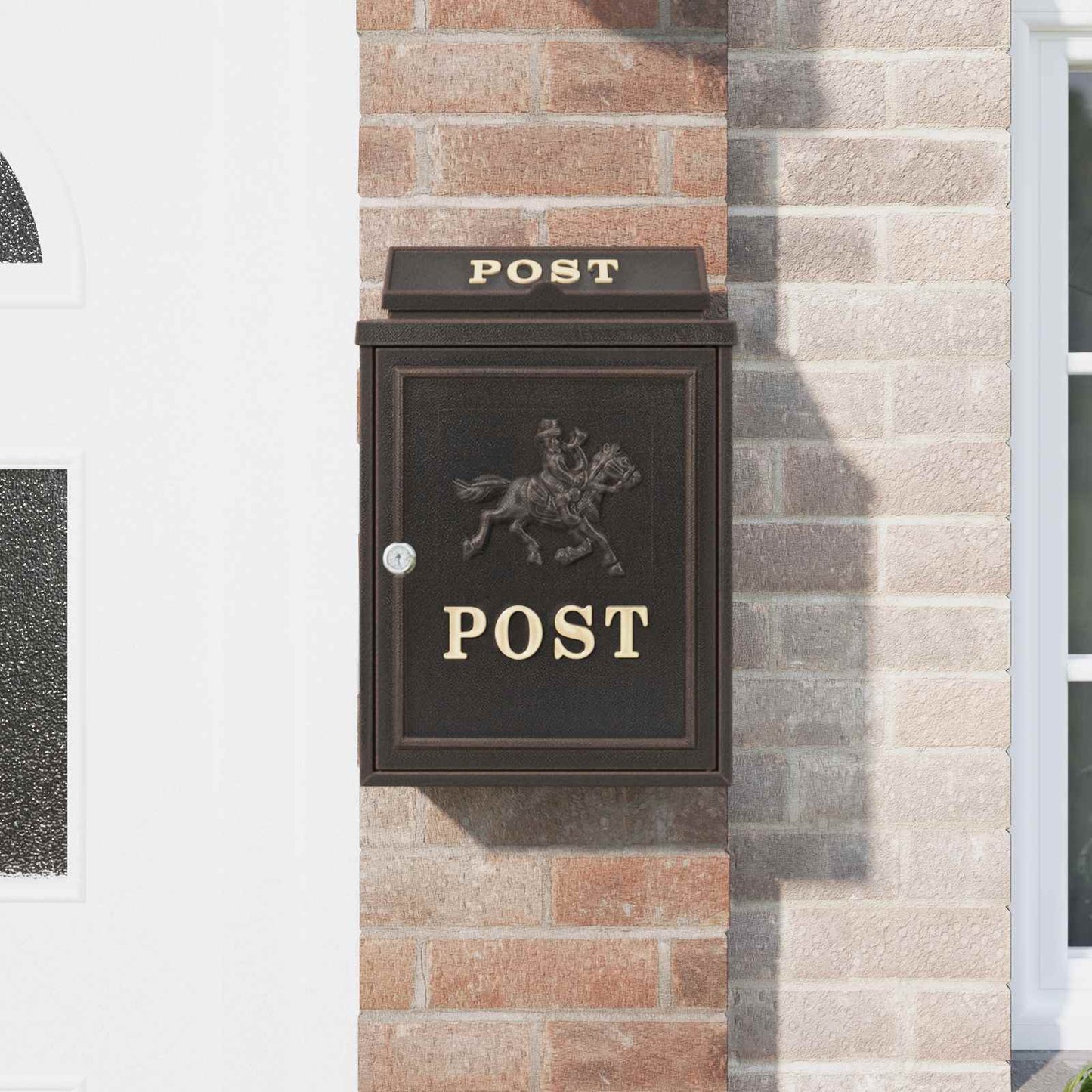 vidaXL Επιτοίχιος Ταχυδρομικός Κάδος με πόρτα Μπρονζέ 29 x 13 x 41 εκ.