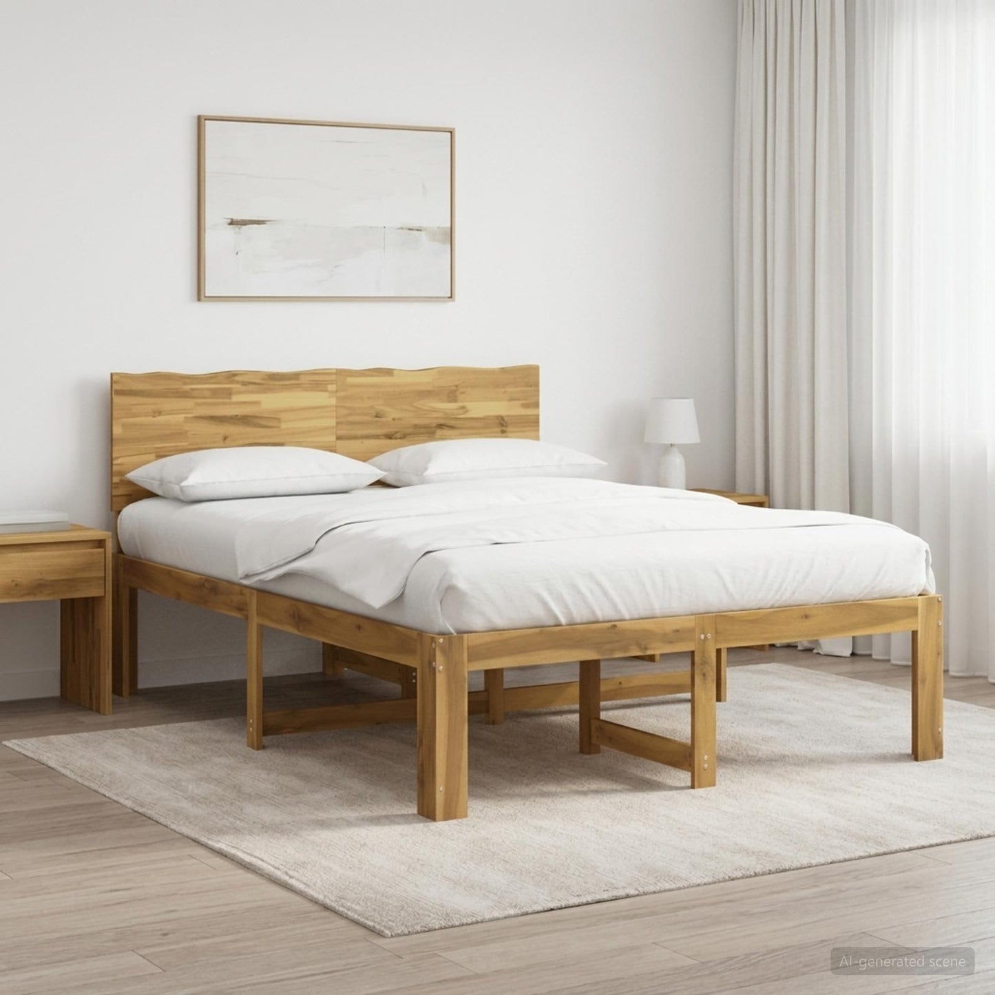 vidaXL Διπλό Κρεβάτι με Κεφαλάρι ROSTOCK Λευκό 135 x 190 cm