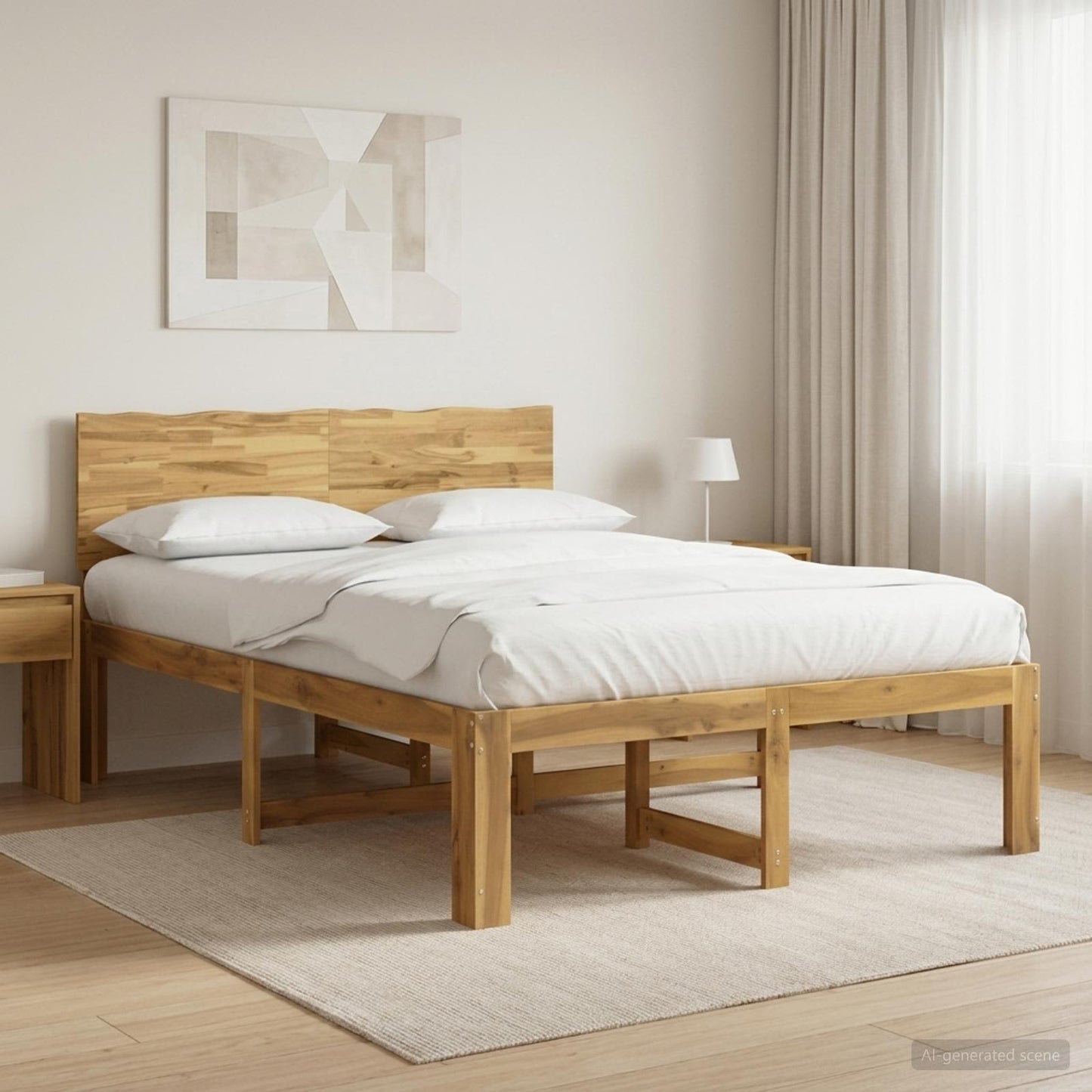 vidaXL Διπλό Κρεβάτι με Κεφαλάρι ROSTOCK Λευκό 140 x 190 cm