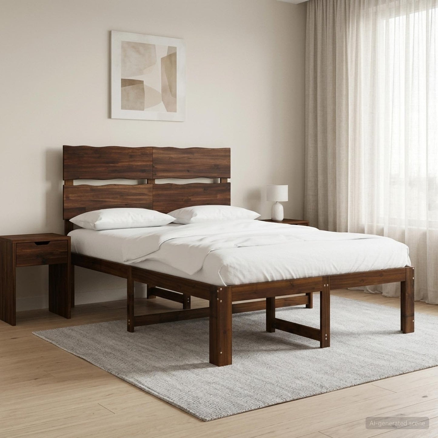 vidaXL Διπλό Κρεβάτι με Κεφαλάρι ROSTOCK Σκούρο Καφέ 120 x 200 cm
