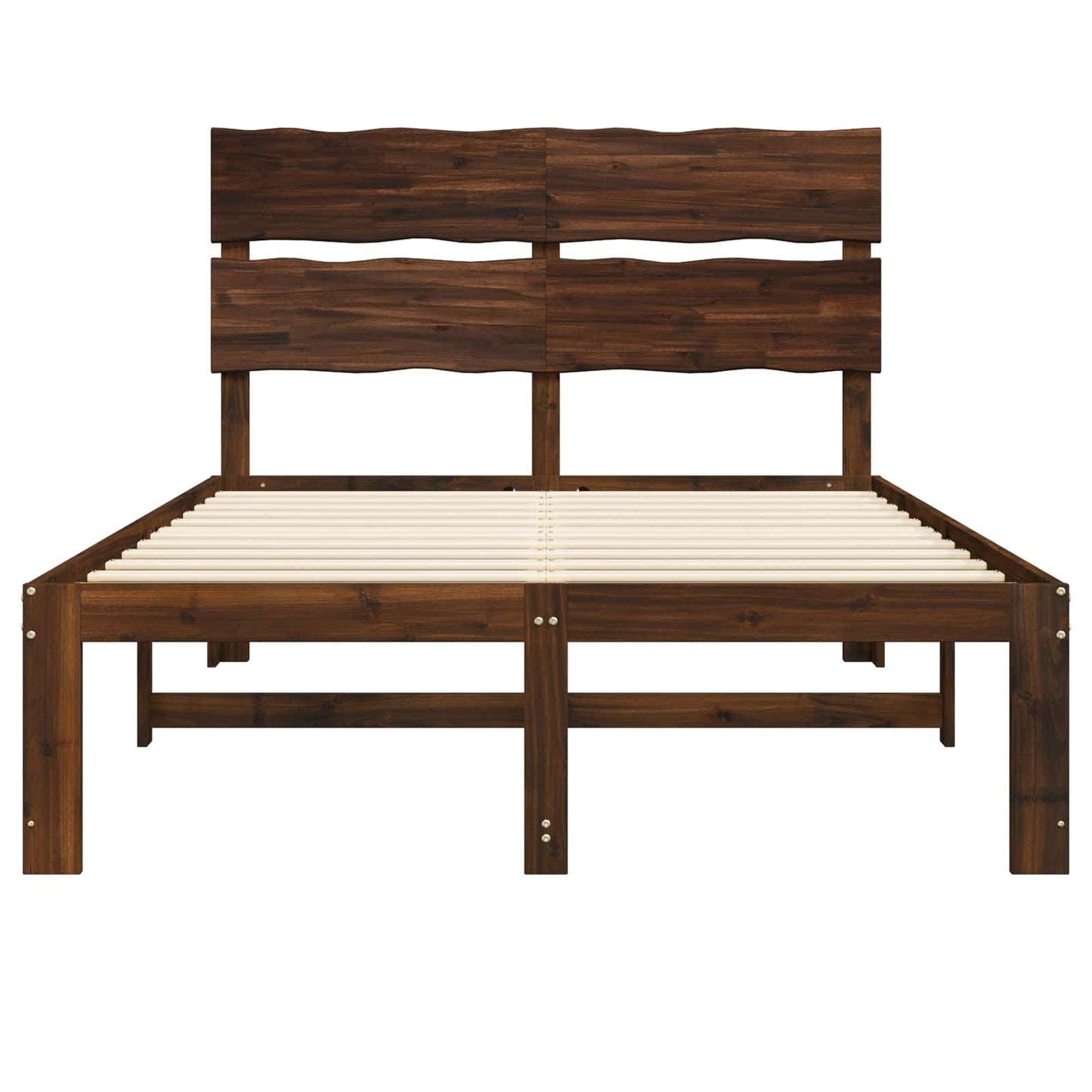 vidaXL Διπλό Κρεβάτι με Κεφαλάρι ROSTOCK Σκούρο Καφέ 120 x 200 cm