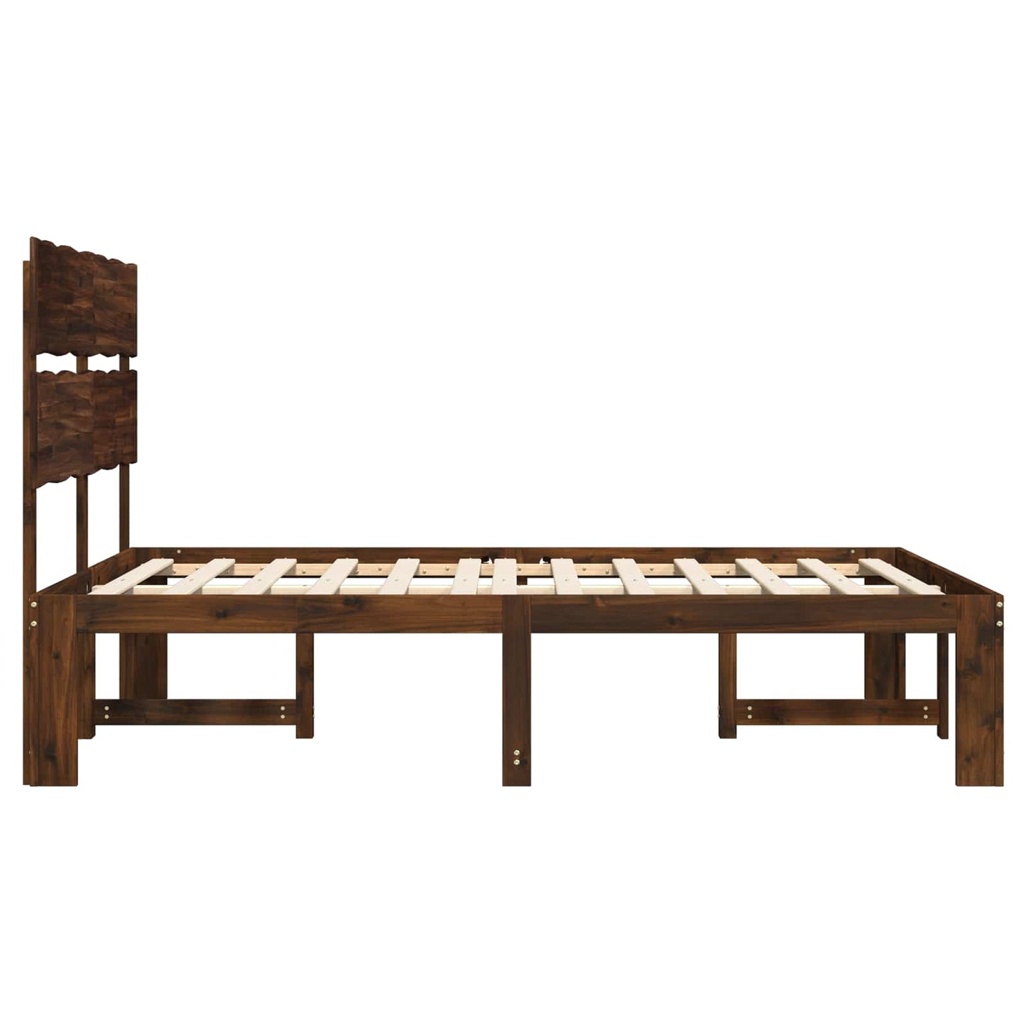 vidaXL Διπλό Κρεβάτι με Κεφαλάρι ROSTOCK Σκούρο Καφέ 140 x 200 cm