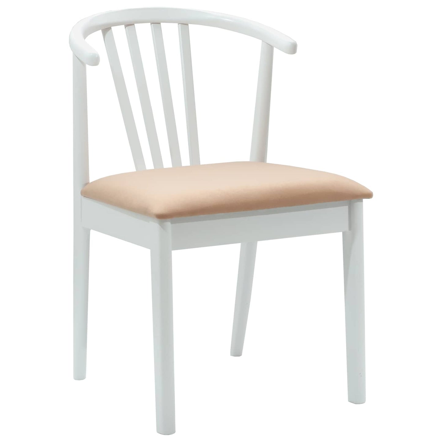 vidaXL Καρέκλα τραπεζαρίας 2 pcs Λευκό και Καφέ Καθαρό Καουτσούκ