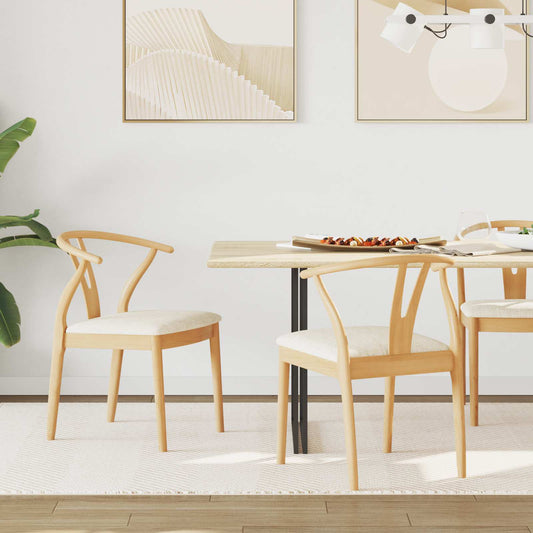 vidaXL Καρέκλα τραπεζαρίας 2 pcs Φυσικό και Ανοιχτό