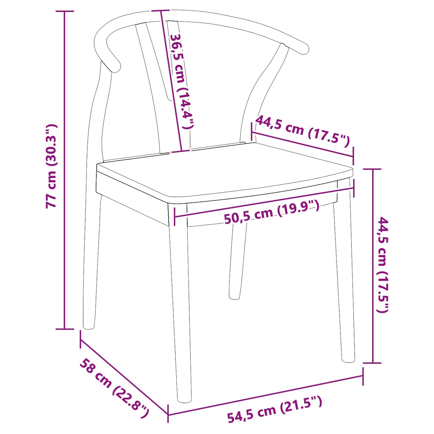 vidaXL Καρέκλα τραπεζαρίας 2 pcs Λευκό και Φυσικό Στερεό Ξύλο Ραβέντι