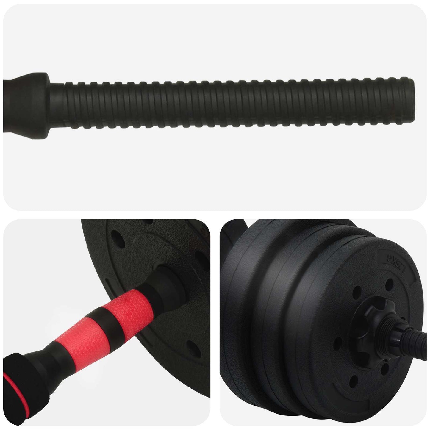 vidaXL Σετ Αλτήρα 2 σε 1 Μαύρο και Κόκκινο 121 x 19,5 x 19,5 cm