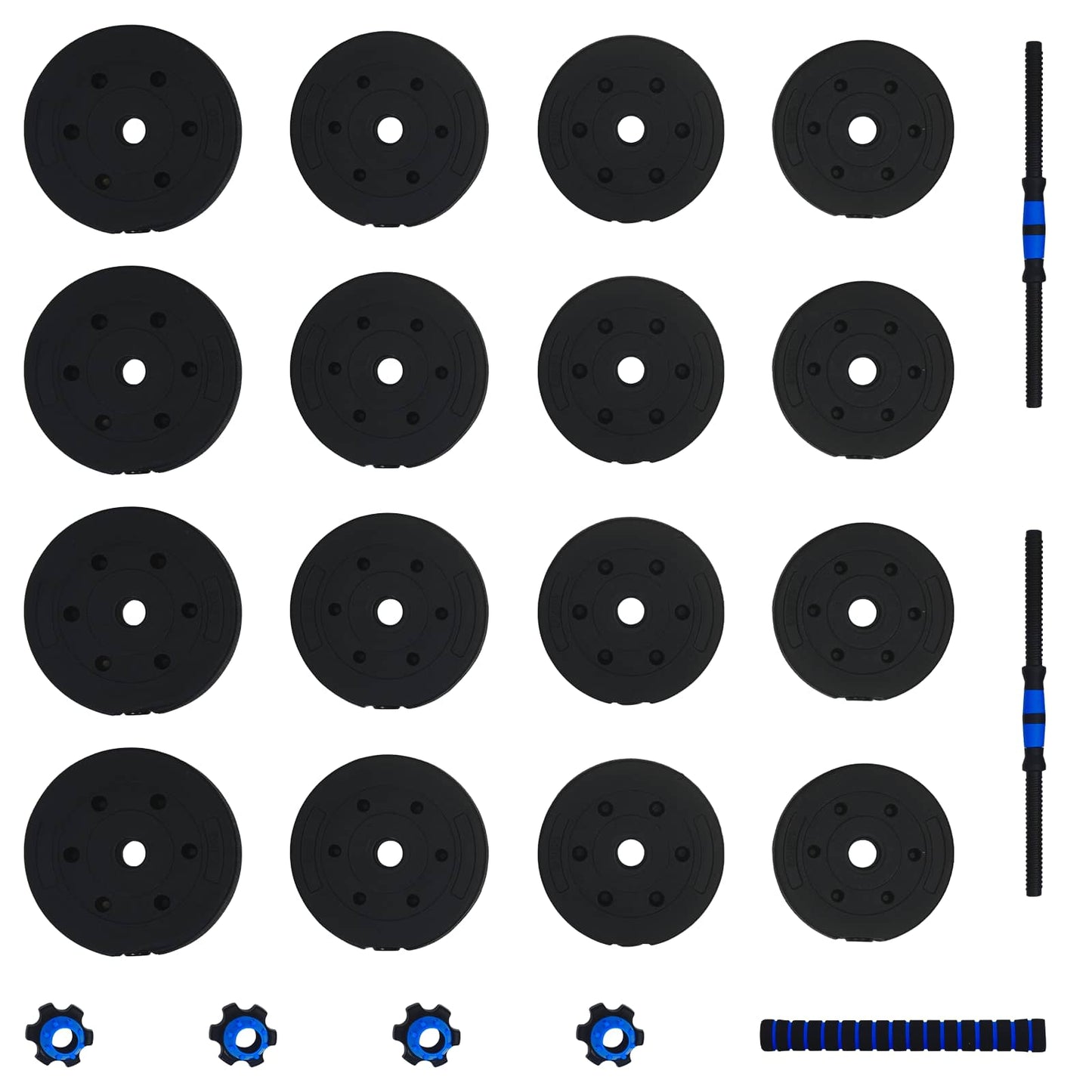 vidaXL Σετ Αλτήρα 2 σε 1 Μαύρο και μπλε 121 x 19,5 x 19,5 cm