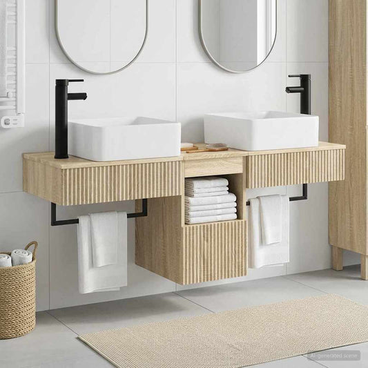 vidaXL Σετ Ντουλαπιών Μπάνιου 3 τμχ. Sonoma Δρυς 53 x 35 x 39 εκ