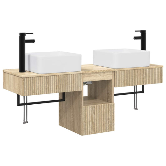 vidaXL Σετ Ντουλαπιών Μπάνιου 3 τμχ. Sonoma Δρυς 53 x 35 x 39 εκ
