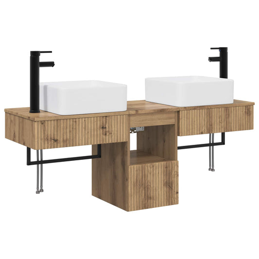 vidaXL Σετ Ντουλαπιών Μπάνιου 3 τμχ. Artisan Δρυς 53 x 35 x 39 εκ