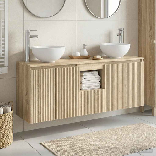 vidaXL Σετ Ντουλαπιών Μπάνιου 3 τμχ. Sonoma Δρυς 49,5 x 35 x 63 εκ