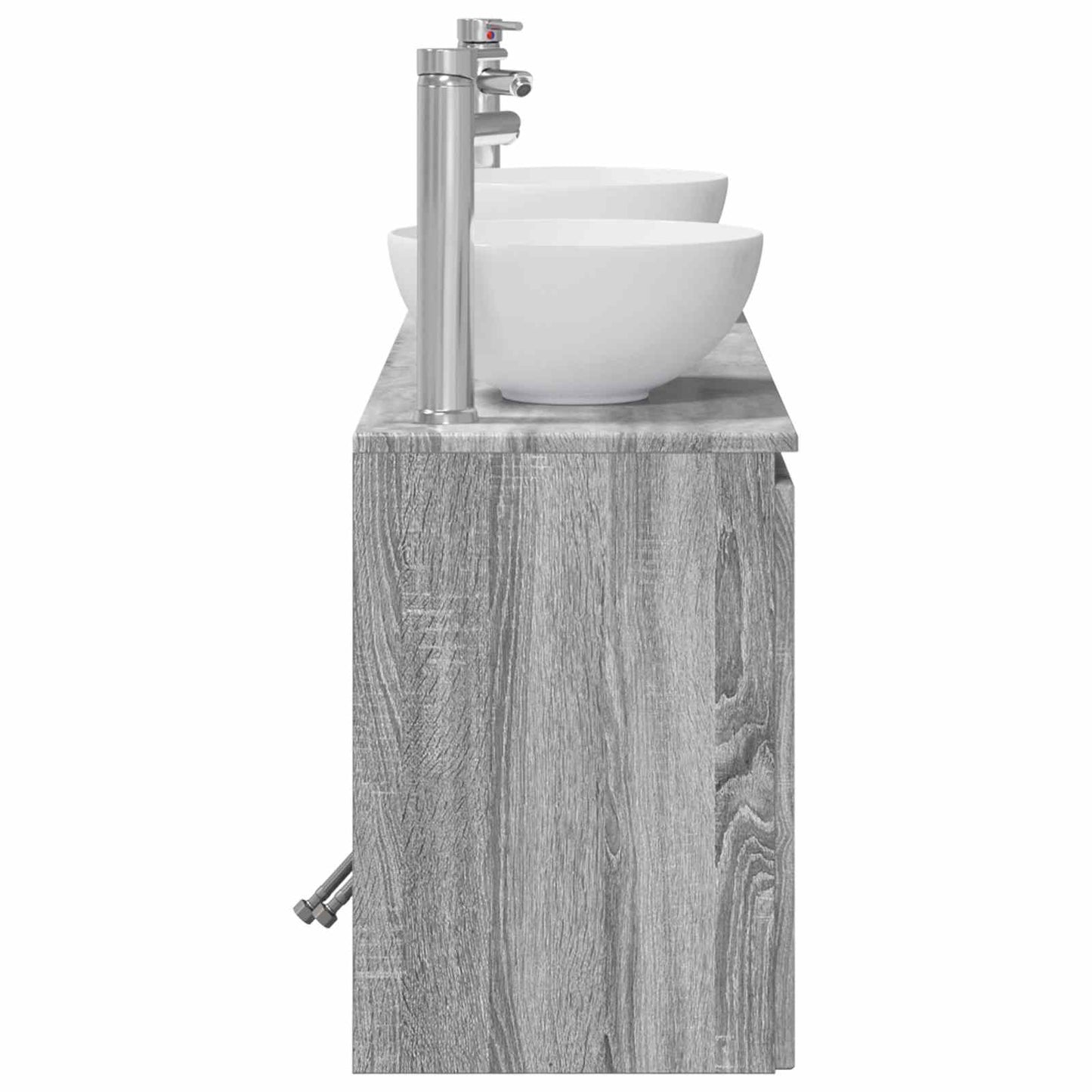 vidaXL Σετ Ντουλαπιών Μπάνιου 3 τμχ. Γκρι Sonoma 129 x 35 x 80 cm