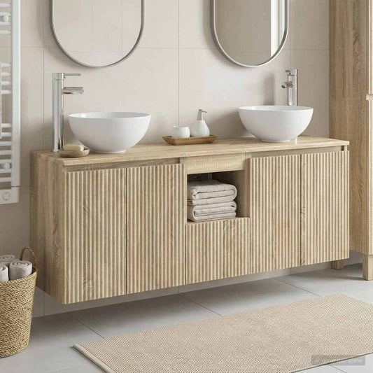 vidaXL Σετ Ντουλαπιών Μπάνιου 3 τμχ. Sonoma Δρυς 49,5 × 41 × 64,5 εκ