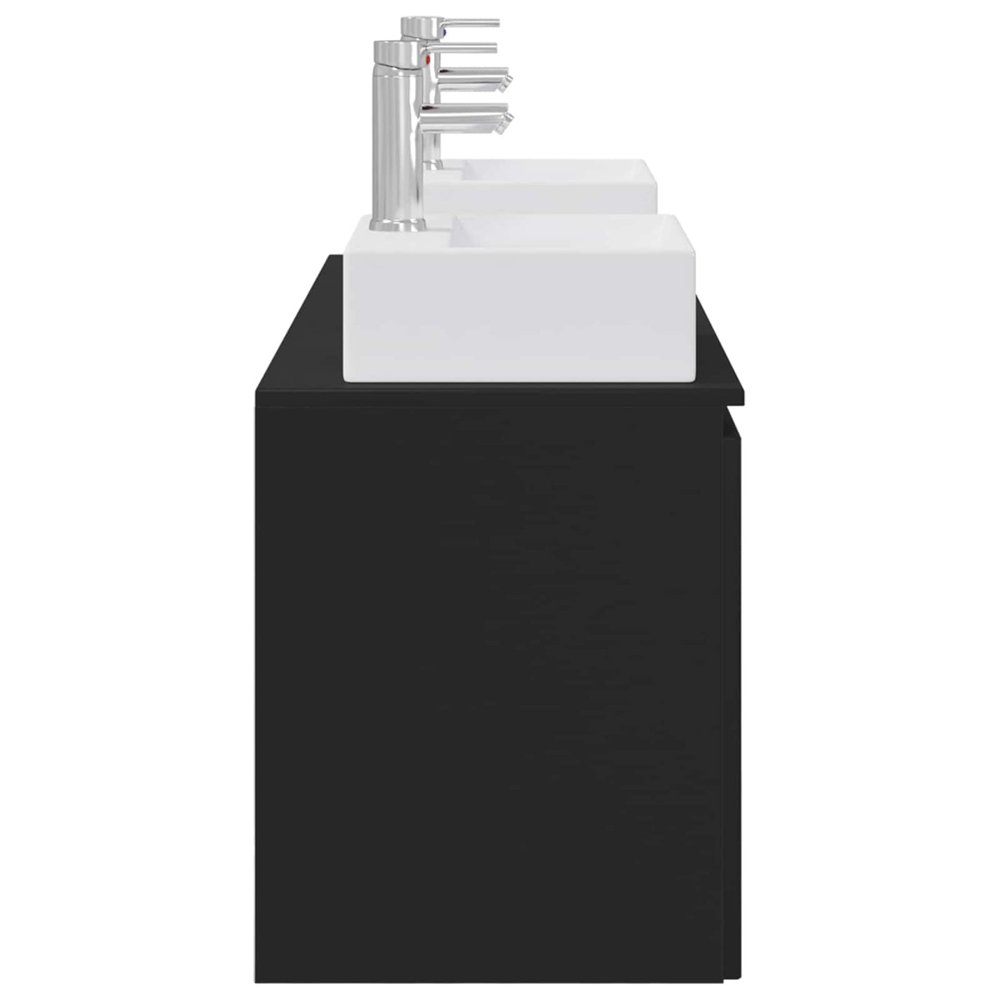 vidaXL Σετ Ντουλαπιών Μπάνιου 3 τμχ. Μαύρο 129 x 41 x 79.5 εκ.