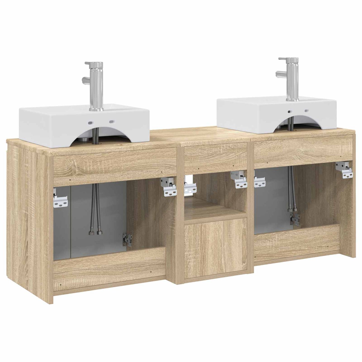 vidaXL Σετ Ντουλαπιών Μπάνιου 3 τμχ. Sonoma Δρυς 49,5 x 41 x 62,5 εκ