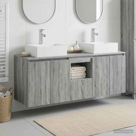 vidaXL Σετ Ντουλαπιών Μπάνιου 3 τμχ. Γκρι Sonoma 49,5 x 41 x 62,5 εκ