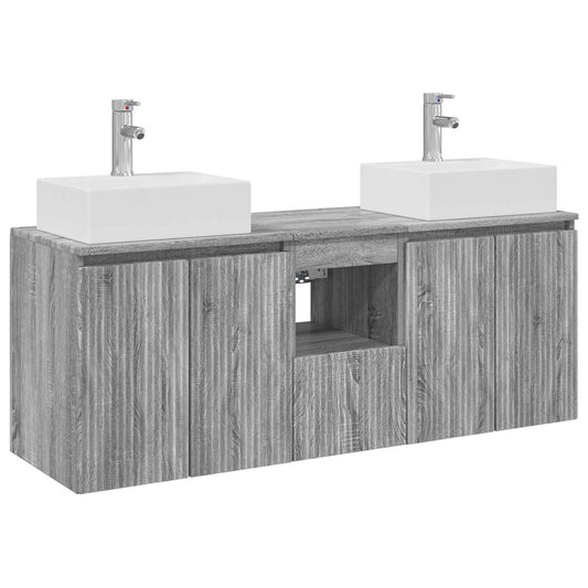 vidaXL Σετ Ντουλαπιών Μπάνιου 3 τμχ. Γκρι Sonoma 49,5 x 41 x 62,5 εκ
