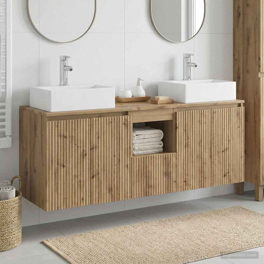 vidaXL Σετ Ντουλαπιών Μπάνιου 3 τμχ. Artisan Δρυς 49,5 x 41 x 62,5 εκ