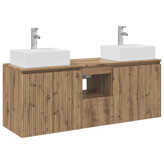 vidaXL Σετ Ντουλαπιών Μπάνιου 3 τμχ. Artisan Δρυς 49,5 x 41 x 62,5 εκ