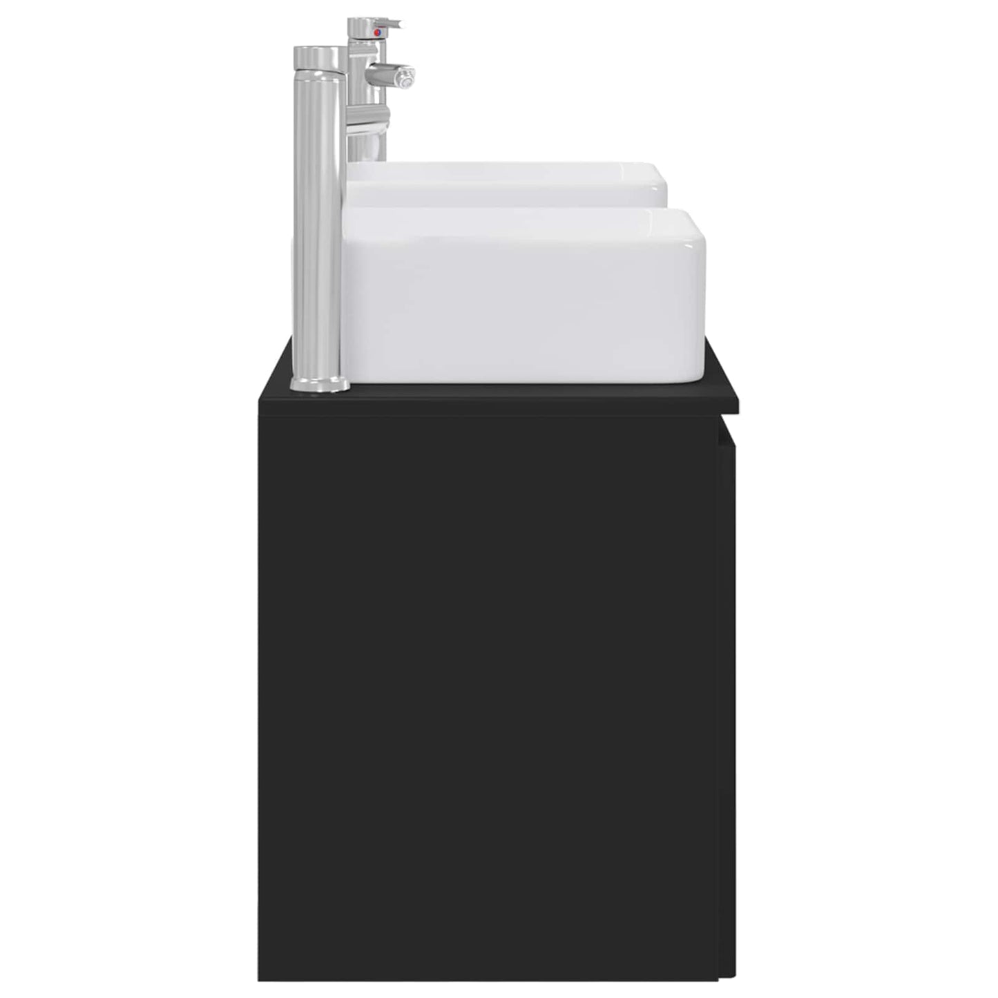 vidaXL Σετ Ντουλαπιών Μπάνιου 3 τμχ. Μαύρο 135 x 35 x 80 εκ.