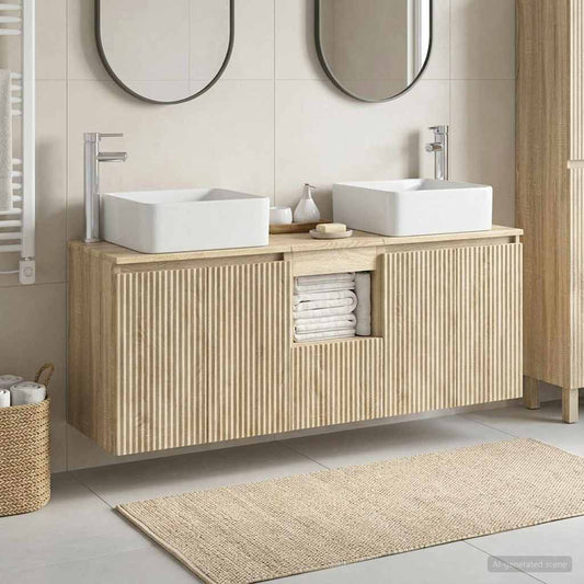vidaXL Σετ Ντουλαπιών Μπάνιου 3 τμχ. Sonoma Δρυς 53 x 35 x 63 εκ