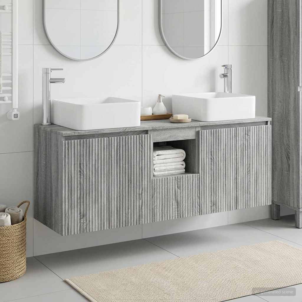 vidaXL Σετ Ντουλαπιών Μπάνιου 3 τμχ. Γκρι Sonoma 135 x 35 x 80 εκ.