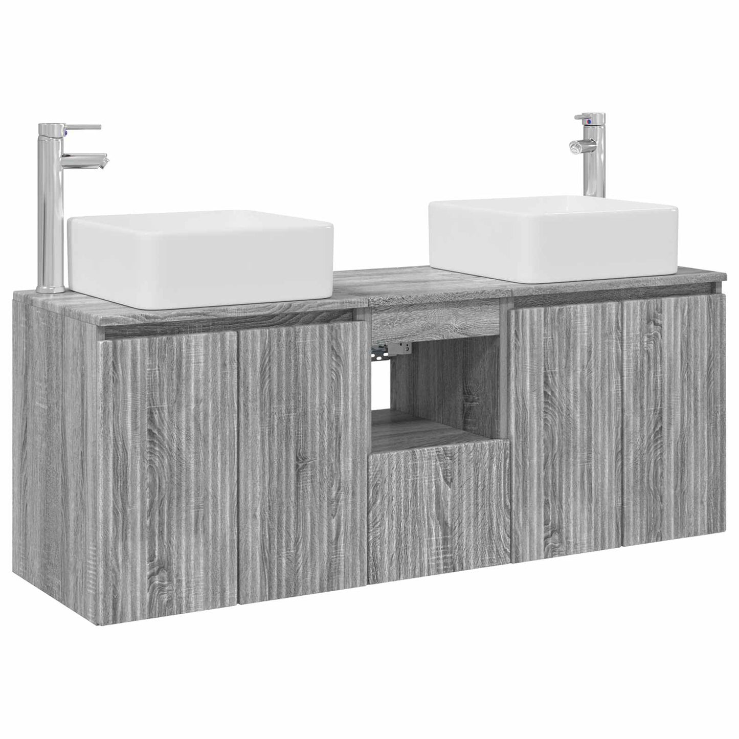 vidaXL Σετ Ντουλαπιών Μπάνιου 3 τμχ. Γκρι Sonoma 135 x 35 x 80 εκ.