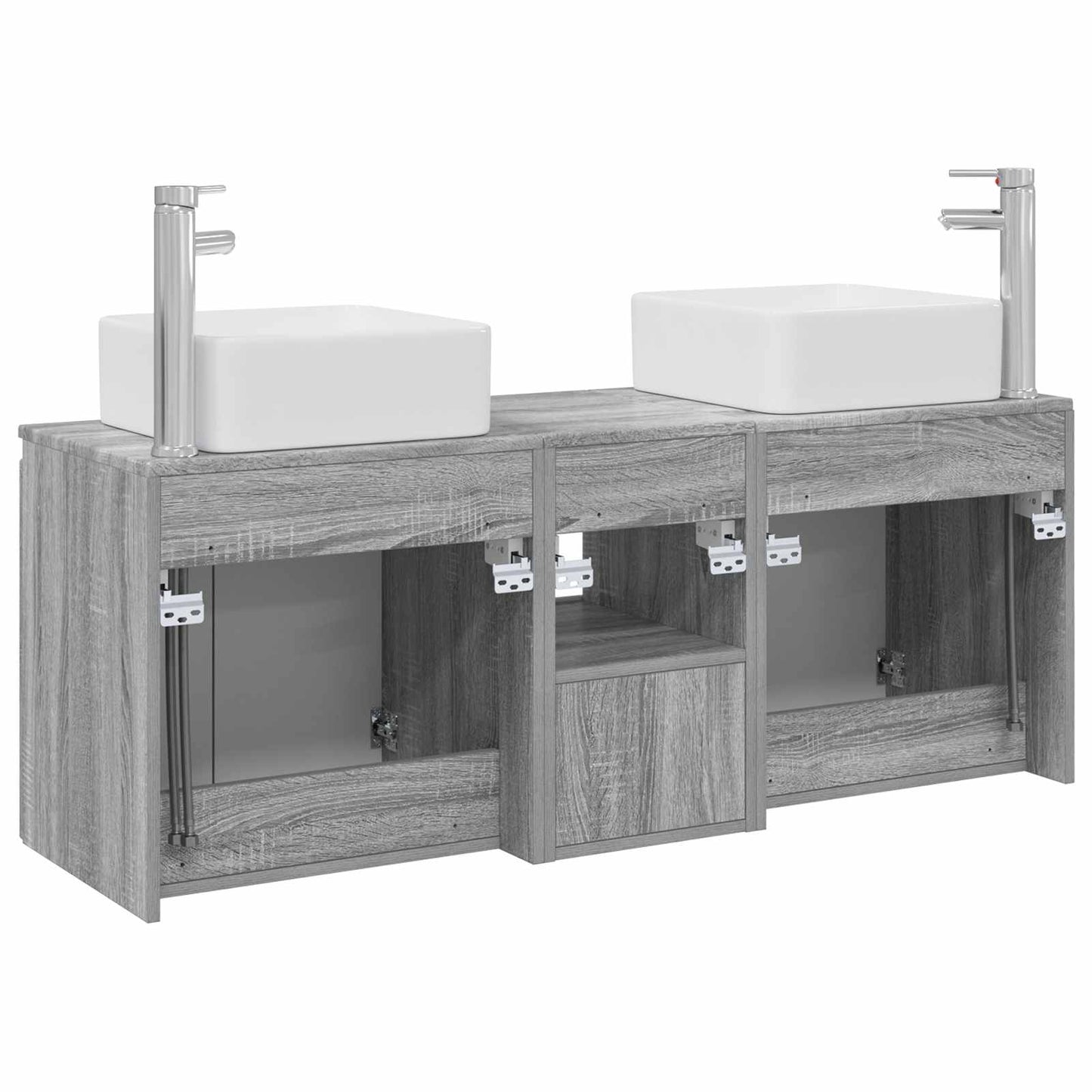 vidaXL Σετ Ντουλαπιών Μπάνιου 3 τμχ. Γκρι Sonoma 135 x 35 x 80 εκ.