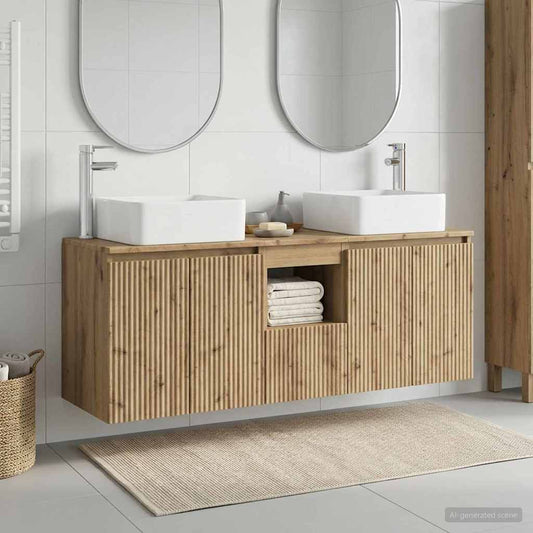 vidaXL Σετ Ντουλαπιών Μπάνιου 3 τμχ. Artisan Δρυς 53 x 35 x 63 εκ