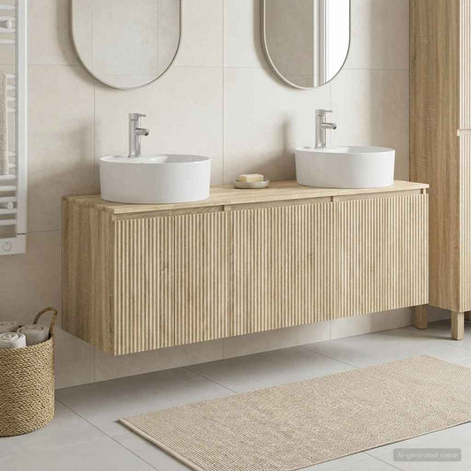 vidaXL Σετ Ντουλαπιών Μπάνιου 3 τμχ. Sonoma Δρυς 49,5 x 44,5 x 65 εκ