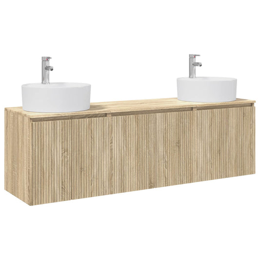 vidaXL Σετ Ντουλαπιών Μπάνιου 3 τμχ. Sonoma Δρυς 49,5 x 44,5 x 65 εκ
