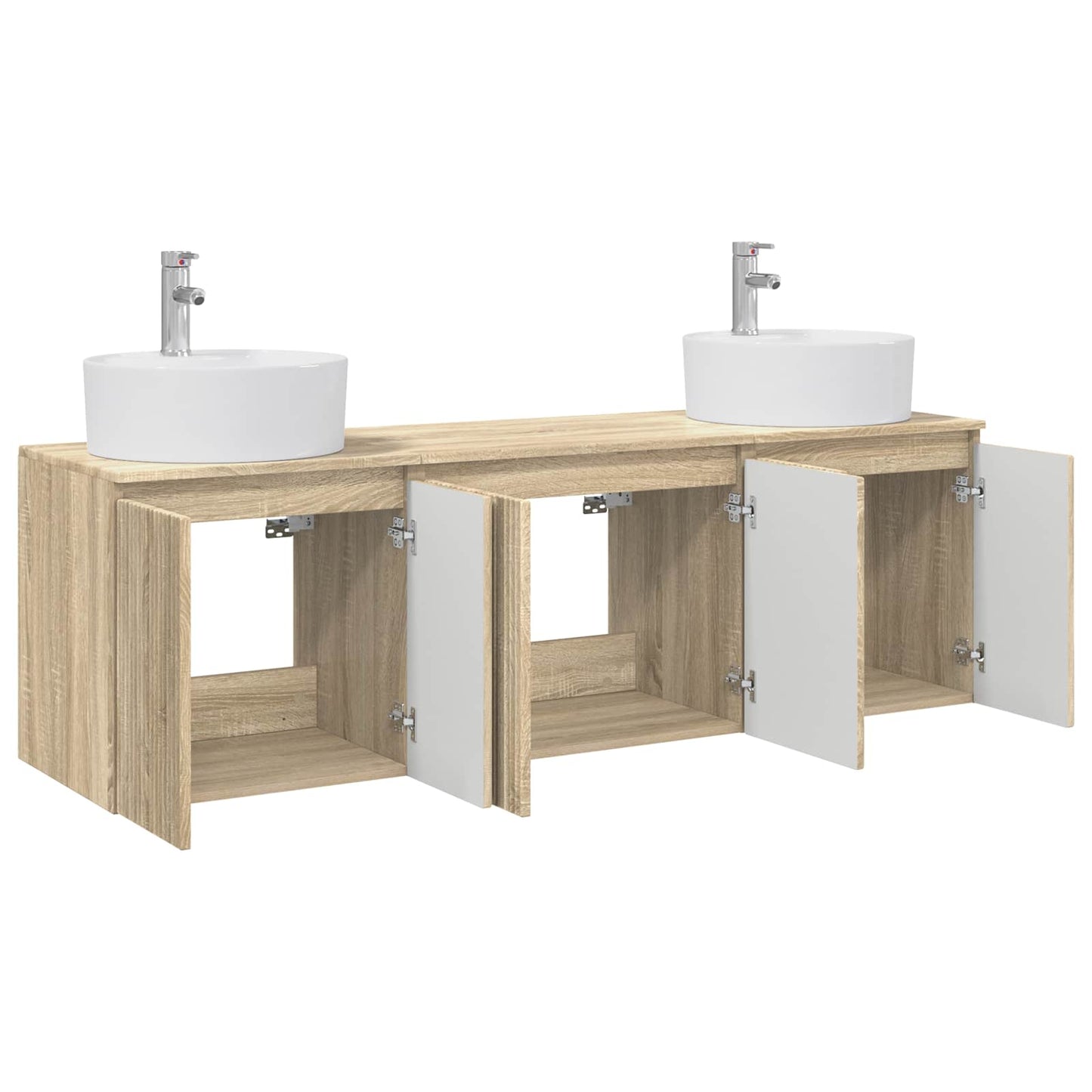 vidaXL Σετ Ντουλαπιών Μπάνιου 3 τμχ. Sonoma Δρυς 49,5 x 44,5 x 65 εκ