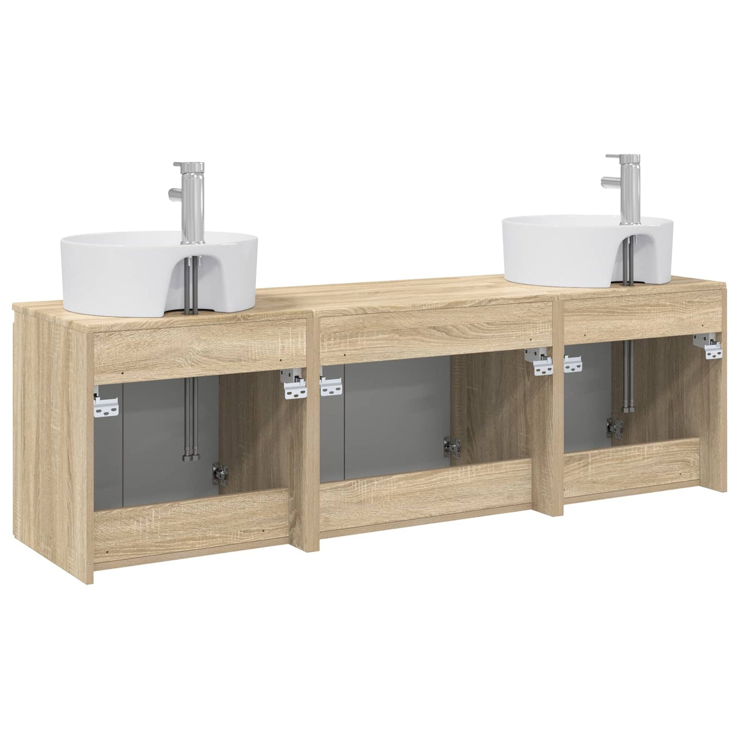 vidaXL Σετ Ντουλαπιών Μπάνιου 3 τμχ. Sonoma Δρυς 49,5 x 44,5 x 65 εκ