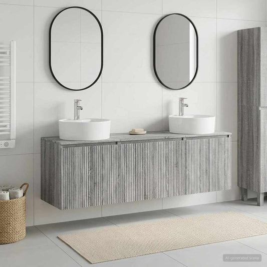 vidaXL Σετ Ντουλαπιών Μπάνιου 3 τμχ. Γκρι Sonoma 49,5 x 44,5 x 65 εκ