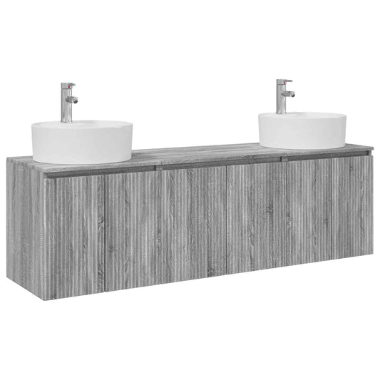 vidaXL Σετ Ντουλαπιών Μπάνιου 3 τμχ. Γκρι Sonoma 49,5 x 44,5 x 65 εκ