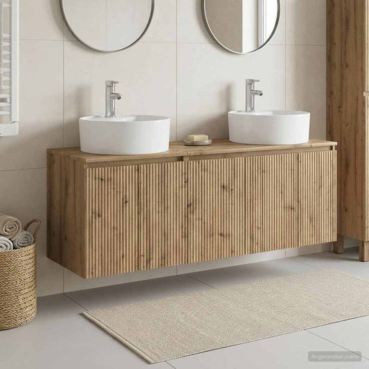vidaXL Σετ Ντουλαπιών Μπάνιου 3 τμχ. Artisan Δρυς 49,5 x 44,5 x 65 εκ