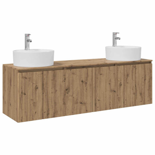 vidaXL Σετ Ντουλαπιών Μπάνιου 3 τμχ. Artisan Δρυς 49,5 x 44,5 x 65 εκ