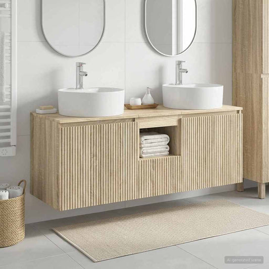 vidaXL Σετ Ντουλαπιών Μπάνιου 3 τμχ. Sonoma Δρυς 49,5 x 44,5 x 65 εκ