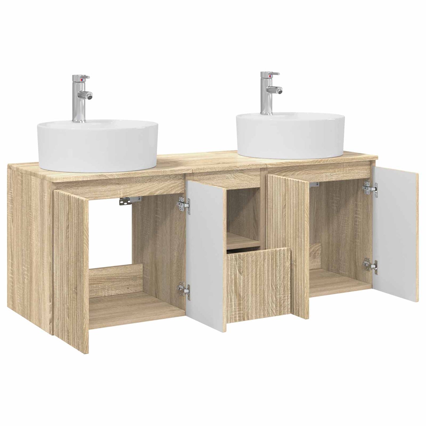 vidaXL Σετ Ντουλαπιών Μπάνιου 3 τμχ. Sonoma Δρυς 49,5 x 44,5 x 65 εκ