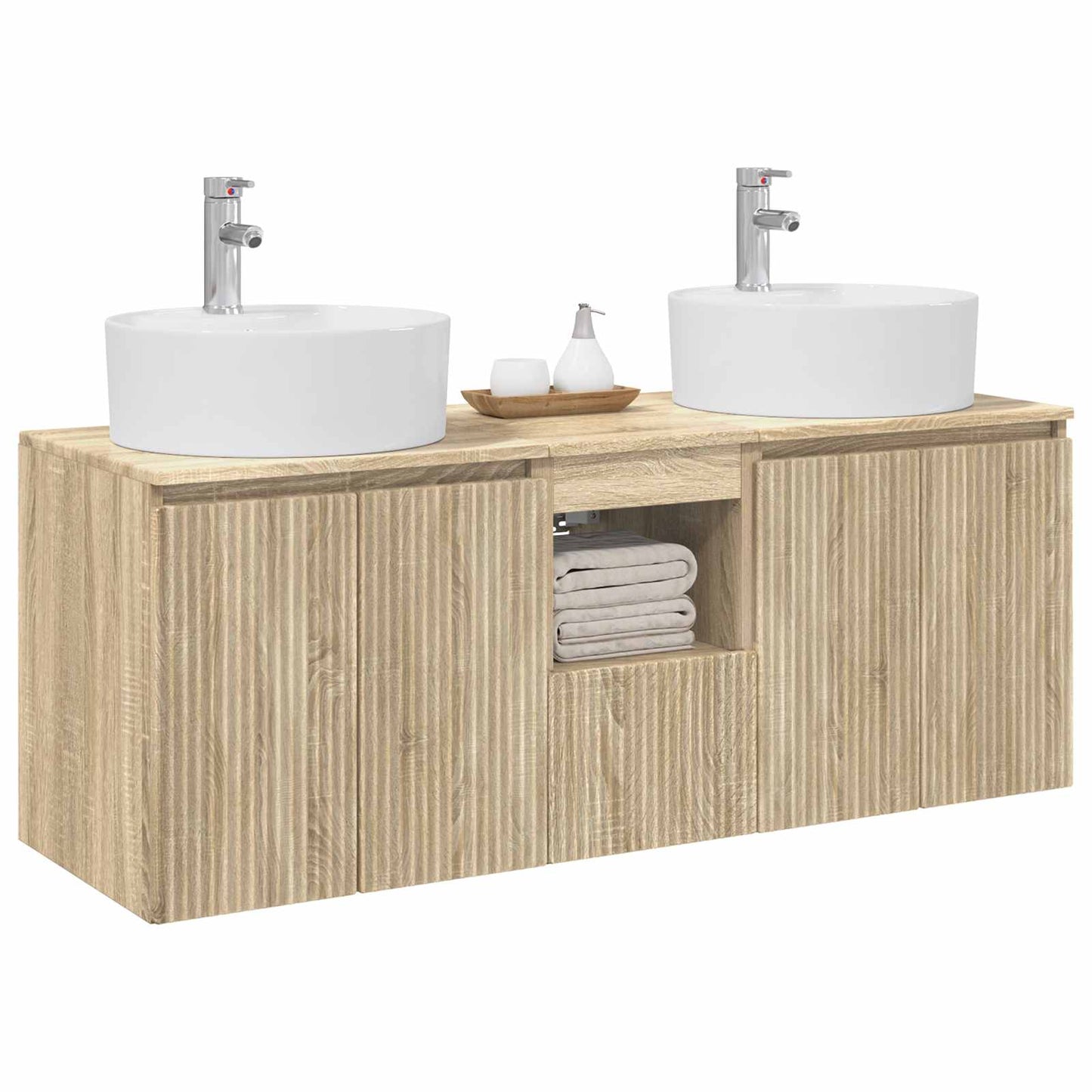 vidaXL Σετ Ντουλαπιών Μπάνιου 3 τμχ. Sonoma Δρυς 49,5 x 44,5 x 65 εκ