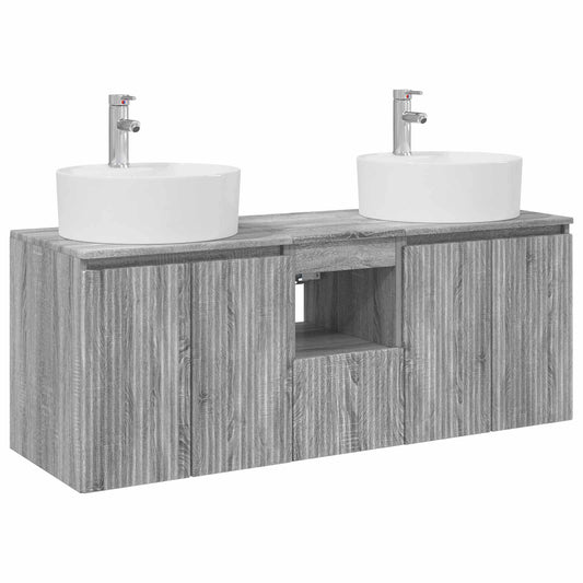 vidaXL Σετ Ντουλαπιών Μπάνιου 3 τμχ. Γκρι Sonoma 49,5 x 44,5 x 65 εκ