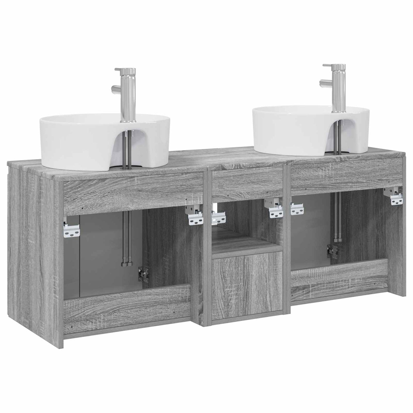 vidaXL Σετ Ντουλαπιών Μπάνιου 3 τμχ. Γκρι Sonoma 49,5 x 44,5 x 65 εκ